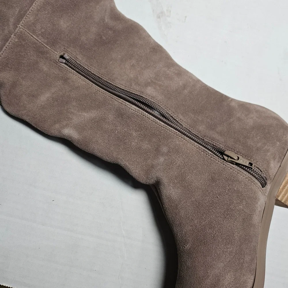 Sole Society Sonoma Over The‎ Knee Boots Women's Size 6 Mushroom Suede Size Zip
